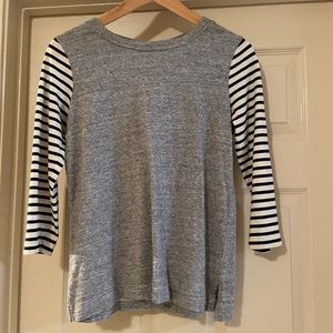 J.Crew - Tee with striped sleeves